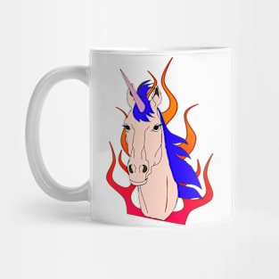 Unicorn With Flames Mug